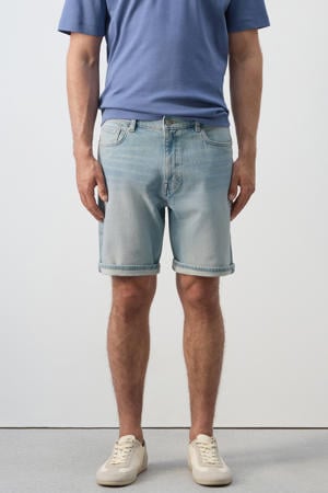 denim slim short lichtblauw