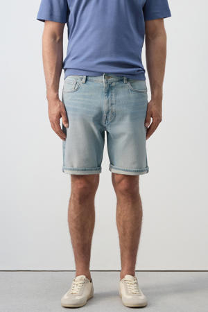 denim slim short lichtblauw