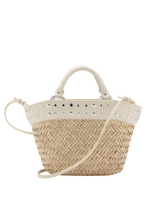 handtas van raffia beige