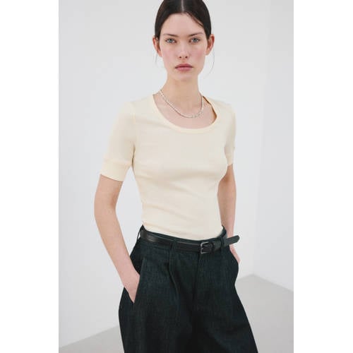 Mango T-shirt ecru afbeelding