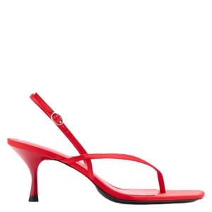 leren sandalettes rood