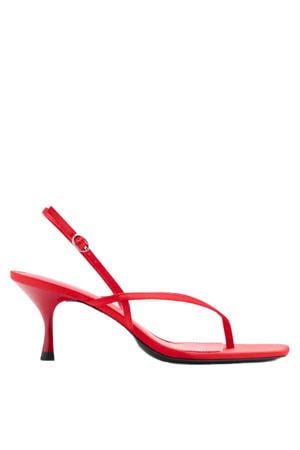 leren sandalettes rood
