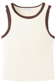 thumbnail: Mango jersey top met bies ecru