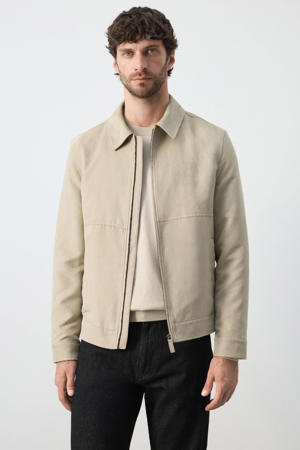 suede zomerjas beige