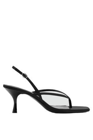 leren sandalettes zwart