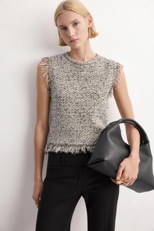tweed top zwart
