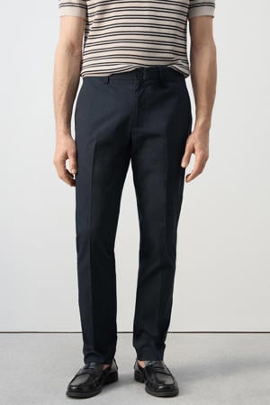 slim pantalon donekrblauw