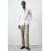 Mango Man slim casual overhemd met linnen wit