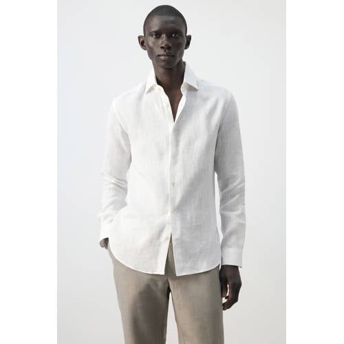 Mango Man slim casual overhemd wit afbeelding