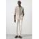 Mango Man slim casual overhemd met linnen beige