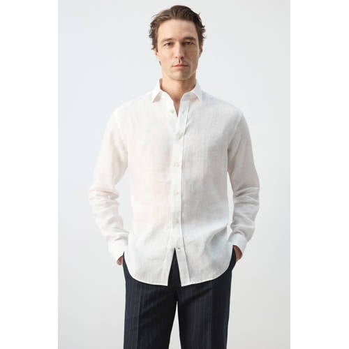 Mango Man regular casual overhemd wit afbeelding
