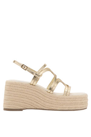 imitatieleren leren sandalen goud