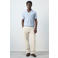 Mango Man boxy polo lichtblauw grof gebreid