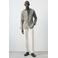 Mango Man slim casual overhemd met linnen taupe