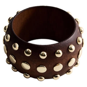 armband met studs bruin