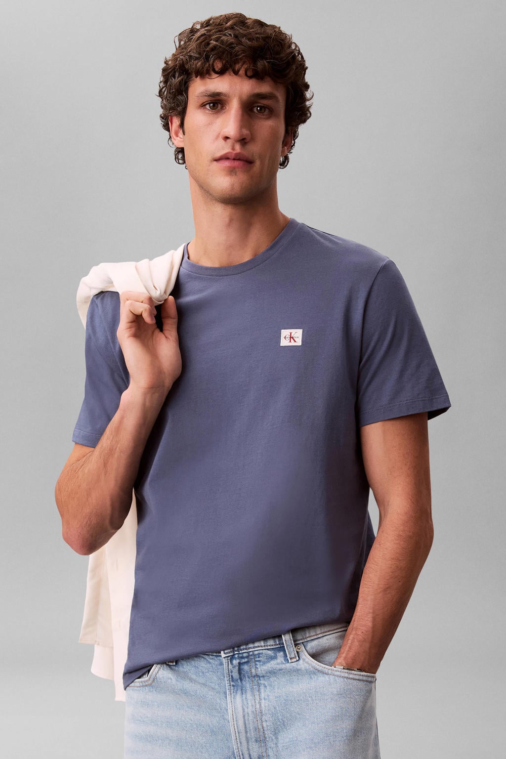 CALVIN KLEIN JEANS regular fit T-shirt - blauw