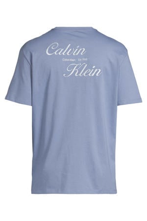 regular T-shirt met backprint blauw