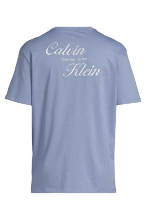 regular T-shirt met backprint blauw