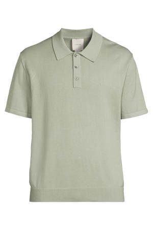 regular polo fijn gebreid lichtgroen