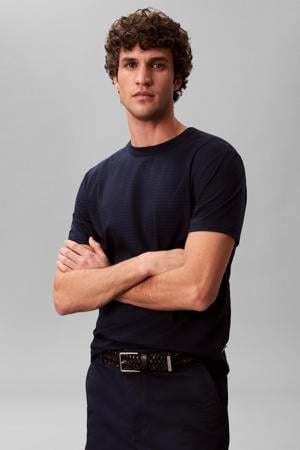 regular T-shirt donkerblauw