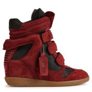 thumbnail: BRONX Jae-yy suède sneakers met sleehak bordeaux