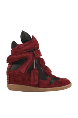 Jae-yy suède sneakers met sleehak bordeaux