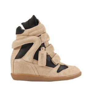 Jae-yy suède sneakers met sleehak beige/zwart