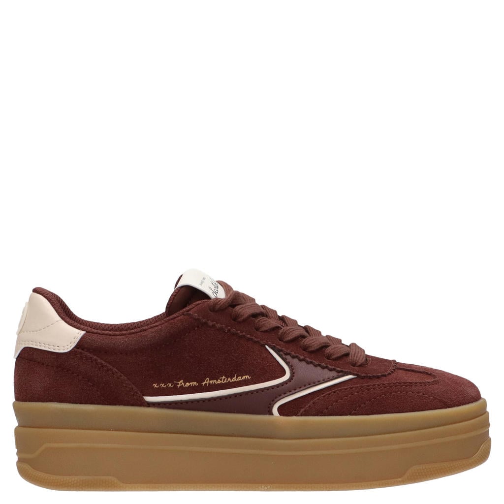 Scotch & Soda Minny suede sneakers donkerbruin