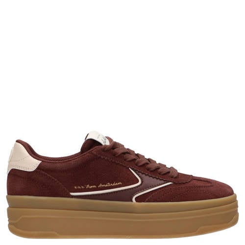 Scotch & Soda Minny suede sneakers donkerbruin