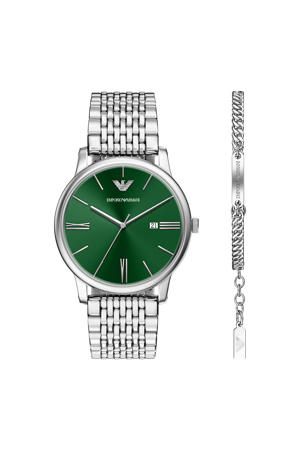 horloge + armband AR80087SET zilverkleurig