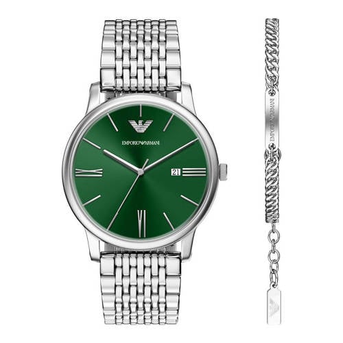 Emporio Armani horloge + armband AR80087SET zilverkleurig afbeelding