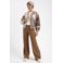 Lady Day flared broek met streepprint bruin