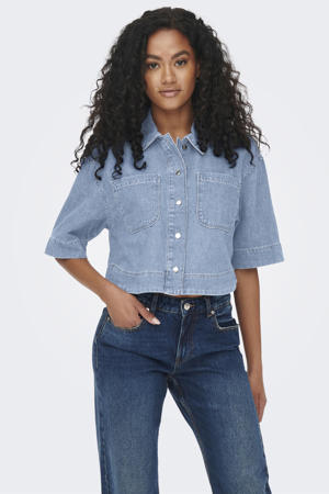 denim blouse blauw