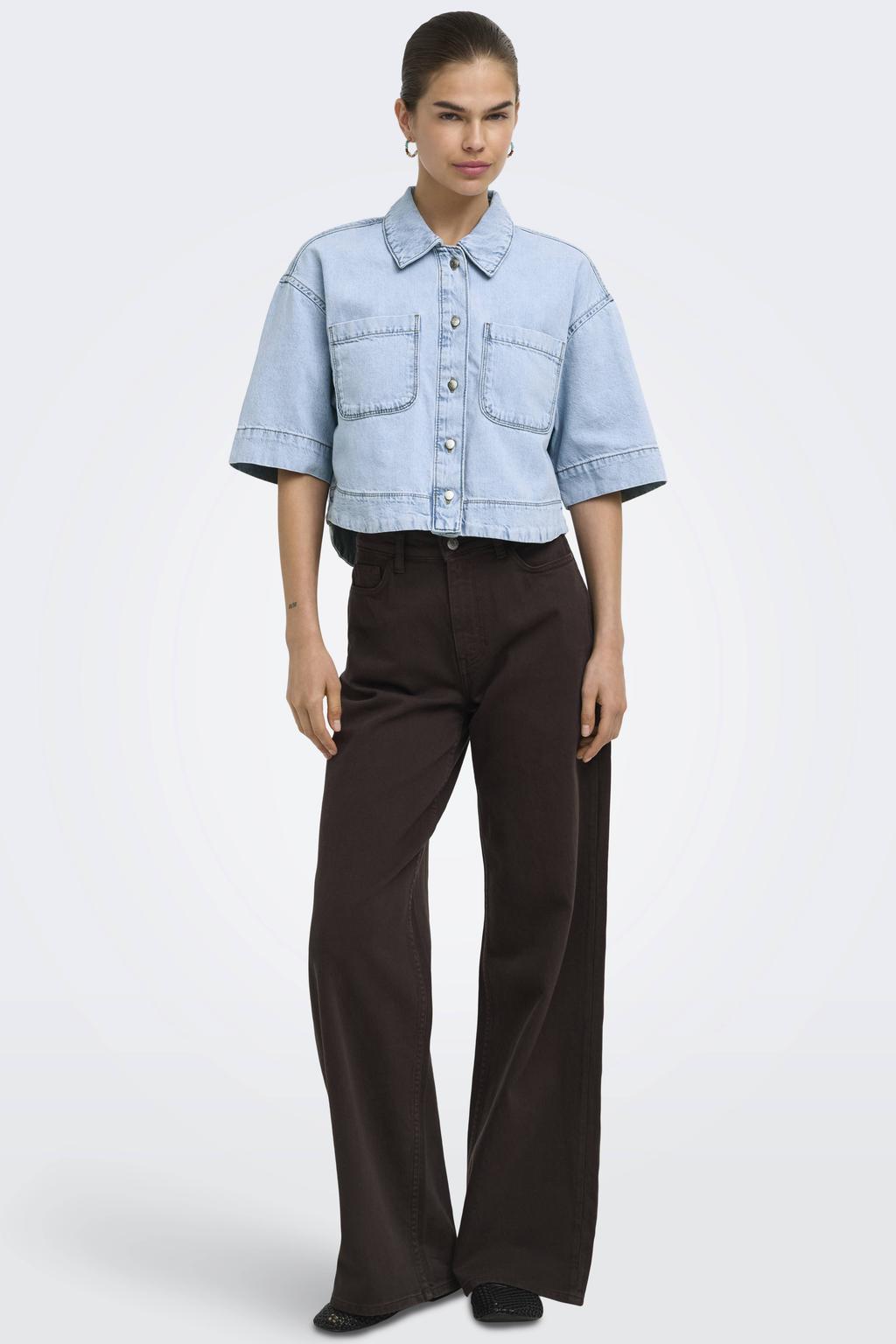 ONLY denim blouse blauw