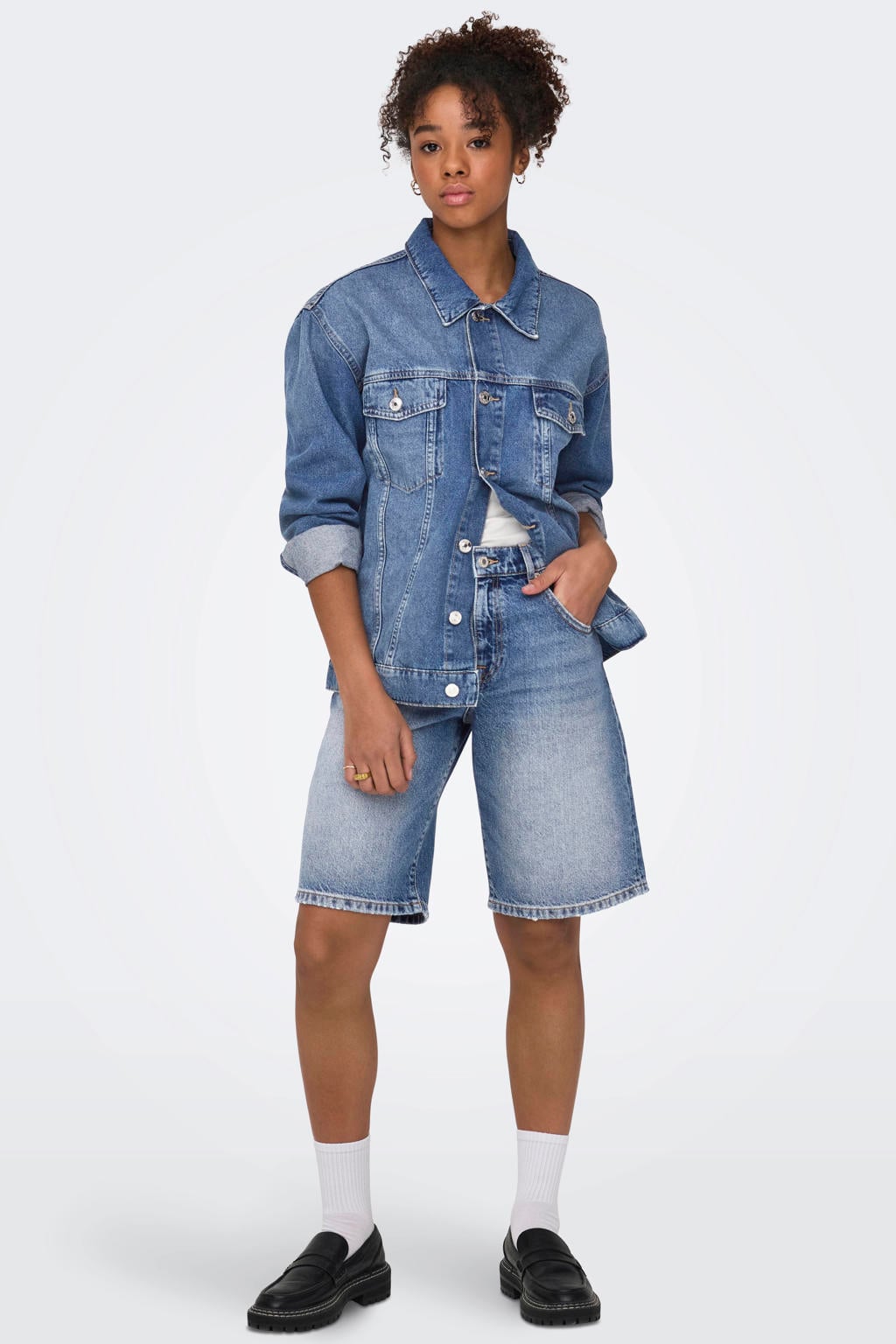 ONLY casual short light blue denim