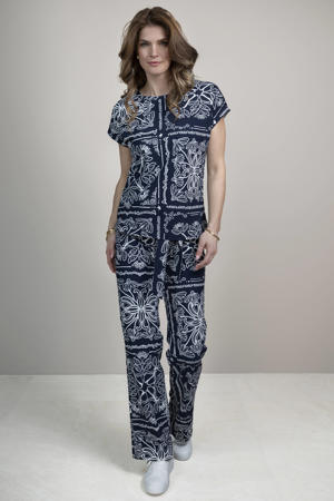 high waist broek donkerblauw