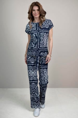 high waist broek donkerblauw