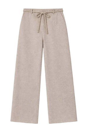 straight high waist broek beige