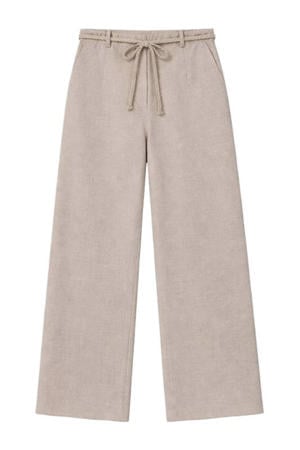 straight high waist broek beige