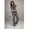 Elvira Collections top met zebraprint zwart