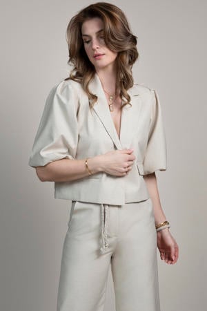 cropped blazer beige