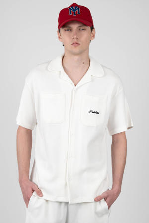 loose casual overhemd met textuur wit