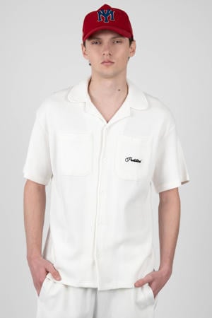 loose casual overhemd met textuur wit