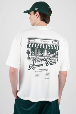oversized T-shirt met backprint wit