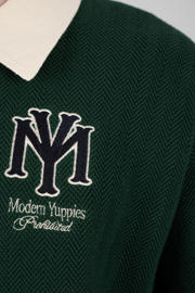 thumbnail: Prohibited oversized polo rib gebreid donkergroen