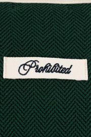 thumbnail: Prohibited oversized polo rib gebreid donkergroen