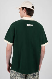 thumbnail: Prohibited oversized polo rib gebreid donkergroen