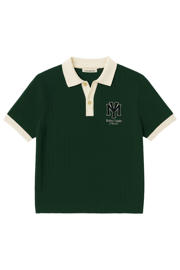 thumbnail: Prohibited oversized polo rib gebreid donkergroen