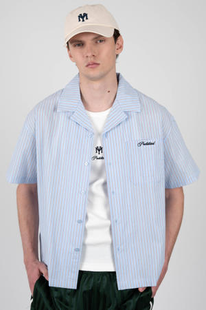 loose gestreept casual overhemd lichtblauw