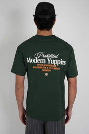 thumbnail: Prohibited oversized T-shirt met backprint donkergroen